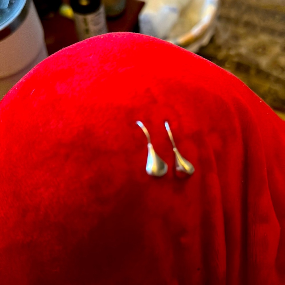 Silver drop earrings